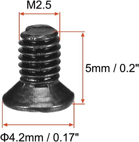 uxcell M2.5 x 5mm Phillips Screw Fasteners Black for Laptop PC TV Fan Switch 500pcs in Kuwait