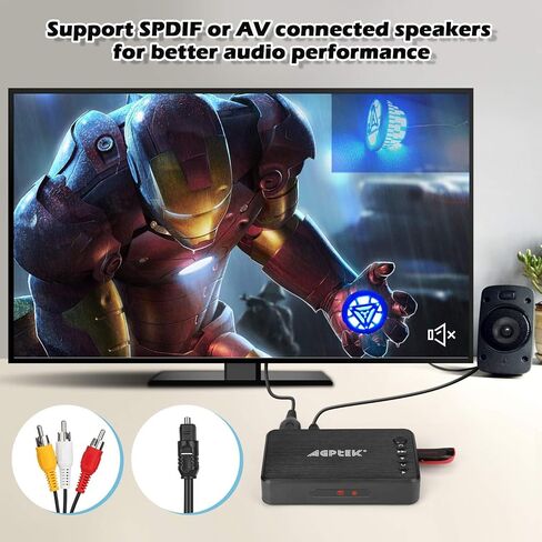 AGPTEK Updated 4K@30hz HDMI TV Media Player with HDMI/AV/VGA Output, Digital MP4 Player for 14TB HDD/ 256G USB Drive/SD Card/H.265 MP4, with Remote Control for MP3 AVI RMVB MPEG etc in Saudi Arabia