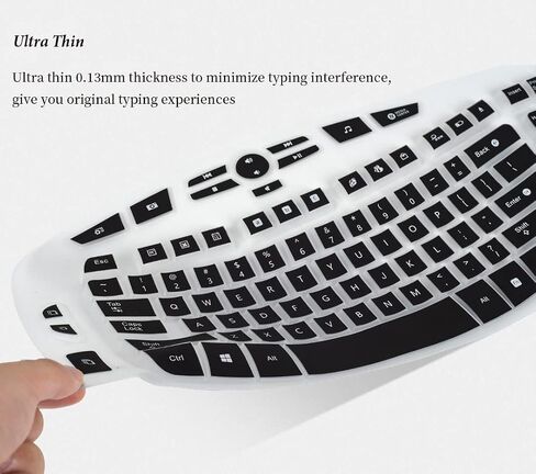 Keyboard Cover for Logitech Ergo K860 Wireless Ergonomic Keyboard, Black in Kuwait