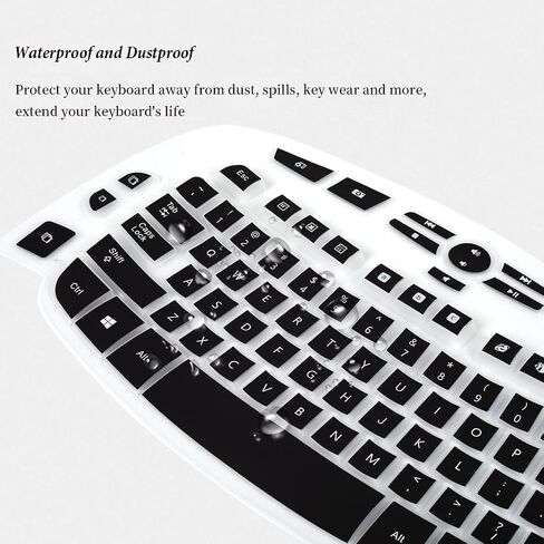 Keyboard Cover for Logitech Ergo K860 Wireless Ergonomic Keyboard, Black in Kuwait