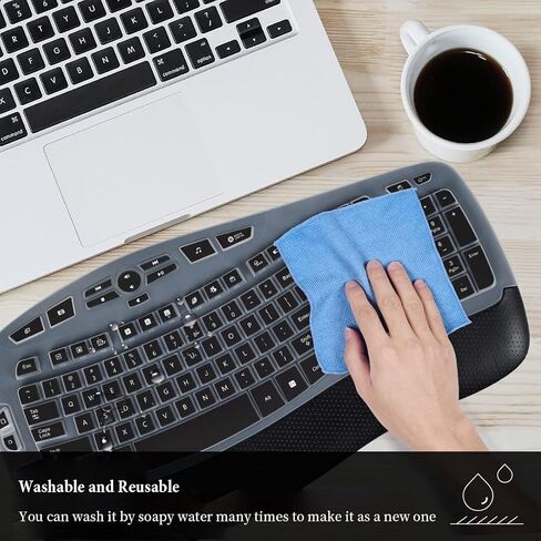 Keyboard Cover for Logitech Ergo K860 Wireless Ergonomic Keyboard, Black in Kuwait