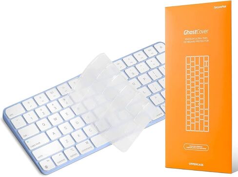 GhostCover FlexType Premium Keyboard Protector for High-Performance Typing, Compatible with 2021+ Magic Keyboard with Touch ID A3118 A3203 A2449 A2450, iMac, NO Numeric keypad, US Layout Only, Clear in Kuwait