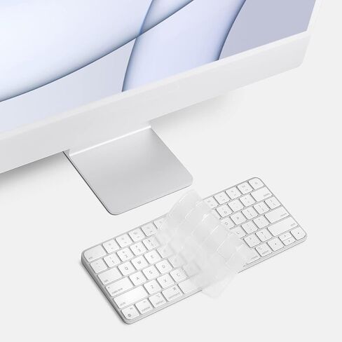 GhostCover FlexType Premium Keyboard Protector for High-Performance Typing, Compatible with 2021+ Magic Keyboard with Touch ID A3118 A3203 A2449 A2450, iMac, NO Numeric keypad, US Layout Only, Clear in Kuwait