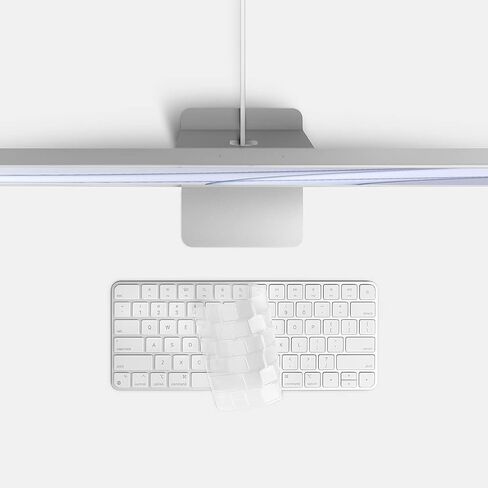 GhostCover FlexType Premium Keyboard Protector for High-Performance Typing, Compatible with 2021+ Magic Keyboard with Touch ID A3118 A3203 A2449 A2450, iMac, NO Numeric keypad, US Layout Only, Clear in Kuwait