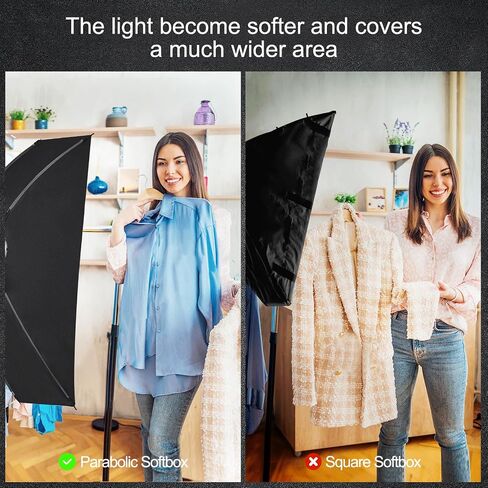 WELLMAKING 23.6x35.4 Rectangular Softbox with Bowens Mount for Photography | 60x90cm Size, Double Diffusers, Honeycomb Grid with Bag, Soft Light Control, Portrait Product Shooting, LED Flash Monolight in Saudi Arabia
