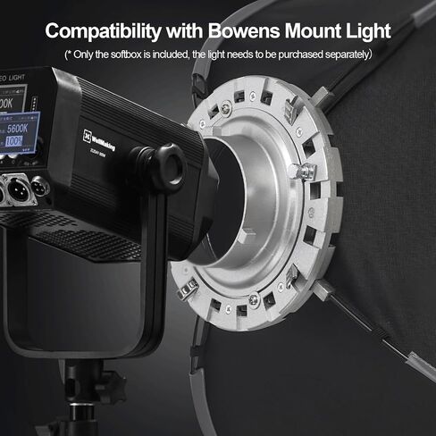 WELLMAKING 23.6x35.4 Rectangular Softbox with Bowens Mount for Photography | 60x90cm Size, Double Diffusers, Honeycomb Grid with Bag, Soft Light Control, Portrait Product Shooting, LED Flash Monolight in Saudi Arabia