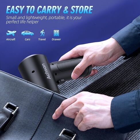 Achsan Powerful Compressed Air Duster for Deep Cleaning-Keyboard Cleaner for Office-PC Cleaning-Rechargeable-3-Speeds-91000RPM Cordless Air Blower- Car Duster 7600mAh(Black) in Saudi Arabia