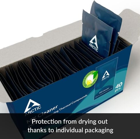 ARCTIC MX Cleaner (40 Pieces) - Cleaning Wipes for Removing Thermal Paste, 11.5 x 11.5 cm in Kuwait
