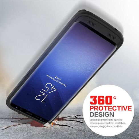 HETP Galaxy S8 Battery case 6000mAh, Protective Rechargeable External Battery Pack for Samsung Galaxy S8 Charging Case Portable Backup Power Bank for Galaxy S8 (5.8 inch) -Black in Kuwait
