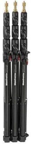 Manfrotto 1051BAC-3 6-Feet 9-Inches Alu Mini Compact Stand AC with 4 Section and 3 Risers, 3-Pack (Black) in Saudi Arabia