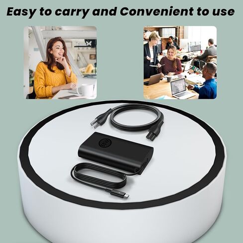 استبدال شاحن الكمبيوتر المحمول Dell، شاحن طاقة USB-C بقدرة 65 وات/45 وات، لسلك طاقة محول التيار المتردد من Dell Latitude/XPS 13/Chromebook من النوع C. in Kuwait