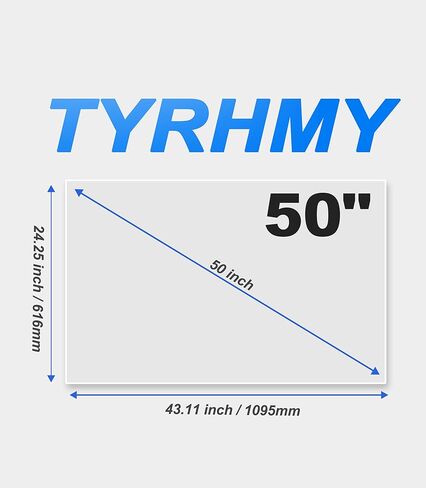 TYRHMY Anti Glare TV Screen Protector for 50 Inches LCD, LED etc, Out Blue Light, Anti UV Relieve Eye Strain, New Upgrade Frosted Surface Anti Scratch, No Bubbles,50 Inch Narrow in Kuwait