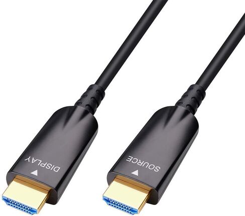 DTECH 50ft Fiber Optic HDMI Cable with 4K 60Hz 1080p HD Video 3D ARC HDCP CEC High Speed Supported (50 Feet, Black) in Kuwait