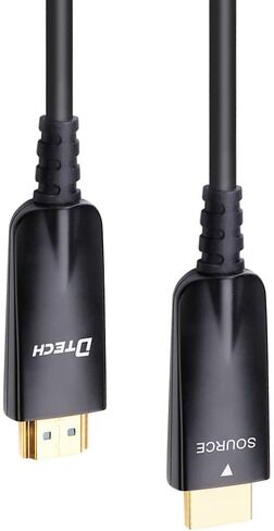 DTECH 50ft Fiber Optic HDMI Cable with 4K 60Hz 1080p HD Video 3D ARC HDCP CEC High Speed Supported (50 Feet, Black) in Kuwait