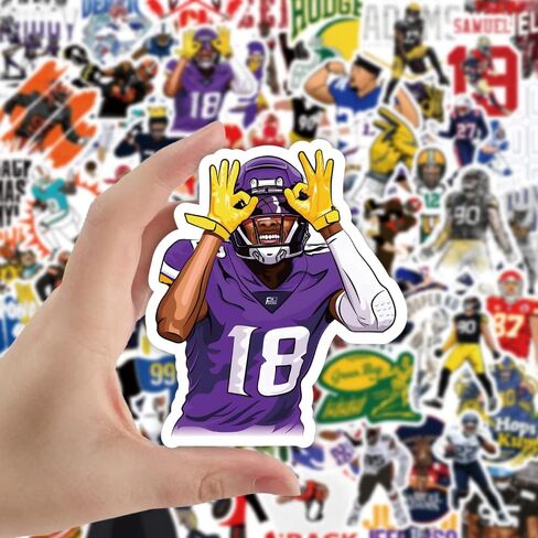 ملصقات HCNOCNB لكرة القدم الأمريكية لمحبي فريق الرجبي (100 قطعة) ملصقات فينيل مقاومة للماء لزجاجات المياه للمراهقين والأولاد والأمتعة والدراجات النارية على الجليد in Kuwait