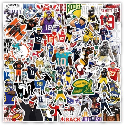 ملصقات HCNOCNB لكرة القدم الأمريكية لمحبي فريق الرجبي (100 قطعة) ملصقات فينيل مقاومة للماء لزجاجات المياه للمراهقين والأولاد والأمتعة والدراجات النارية على الجليد in Kuwait