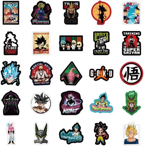 100pcs Dragon Ball Z Stickers for Laptop Phone Case Water Bottles Skateboard Bike Motorcycle Hard Hat Car Bumper Bedroom Wall Decoration,Vinyl Waterproof Stickers for Kids Teens Adults in Kuwait