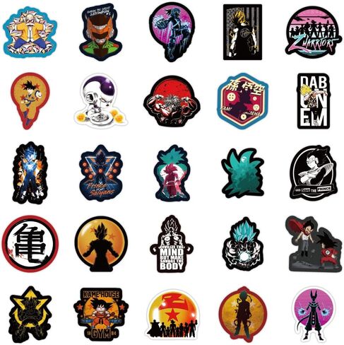 100pcs Dragon Ball Z Stickers for Laptop Phone Case Water Bottles Skateboard Bike Motorcycle Hard Hat Car Bumper Bedroom Wall Decoration,Vinyl Waterproof Stickers for Kids Teens Adults in Kuwait