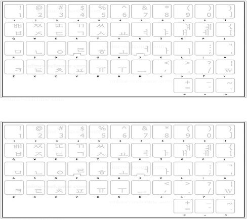 KEANBOLL 2PCS Pack Transparent Korean Keyboard Stickers, Korean Keyboard Replacement Sticker with Clear Background and White Lettering for Computer Notebook Laptop Desktop Keyboards in Kuwait