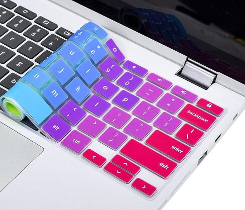 Lenovo Chromebook Keyboard Cover Skin - Flex 3, IdeaPad 3, Spin X360, Flex 5, C330/C340 100e/300e/500e, Ombre Pink in Kuwait