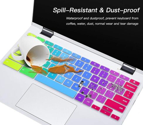 Lenovo Chromebook Keyboard Cover Skin - Flex 3, IdeaPad 3, Spin X360, Flex 5, C330/C340 100e/300e/500e, Ombre Pink in Kuwait