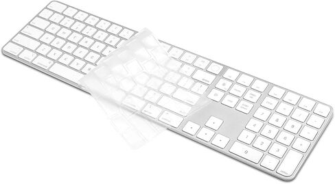ProElife Ultra Thin Keyboard Cover Skin for Apple Magic Keyboard with Touch ID and Numeric Keypad Model-A2520 (for 2022 Mac Studio & 2021 Apple iMac 24 inch M1 Chip) 0.12-mm TPU Protector (Clear) in Saudi Arabia
