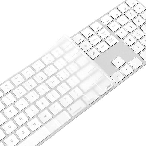 ProElife Ultra Thin Keyboard Cover Skin for Apple Magic Keyboard with Touch ID and Numeric Keypad Model-A2520 (for 2022 Mac Studio & 2021 Apple iMac 24 inch M1 Chip) 0.12-mm TPU Protector (Clear) in Saudi Arabia