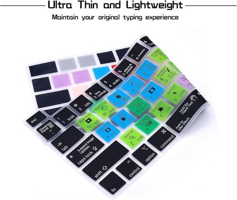 HRH Serato DJ Shortcuts Hotkey غطاء حماية للوحة المفاتيح من السيليكون لجهاز MacBook Pro 13 بوصة 2020 (موديل A2289 / A2251 / A2338 M1 Chip) وMacBook Pro 16"2019 (موديل A2141) in Kuwait