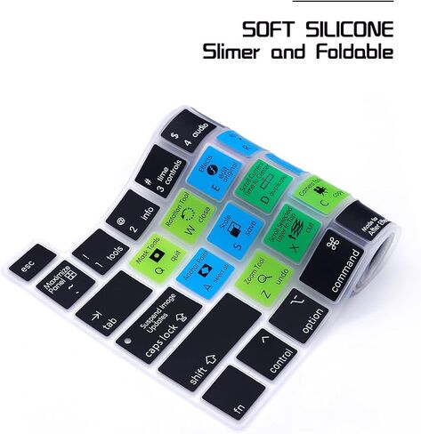 HRH Serato DJ Shortcuts Hotkey غطاء حماية للوحة المفاتيح من السيليكون لجهاز MacBook Pro 13 بوصة 2020 (موديل A2289 / A2251 / A2338 M1 Chip) وMacBook Pro 16"2019 (موديل A2141) in Kuwait