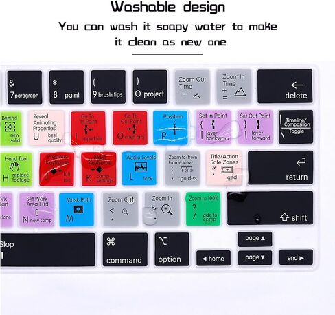 HRH Serato DJ Shortcuts Hotkey غطاء حماية للوحة المفاتيح من السيليكون لجهاز MacBook Pro 13 بوصة 2020 (موديل A2289 / A2251 / A2338 M1 Chip) وMacBook Pro 16"2019 (موديل A2141) in Kuwait