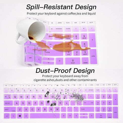 Keyboard Cover for HP ProBook 450 455(G8/G9/G10) 15.6 inch, ProBook 650 G8, HP Zbook Power G8/G9 Lapotp Protector Accessories(NOT fit ProBook 450 455 650 G6 G7),Ombre Purple in Kuwait
