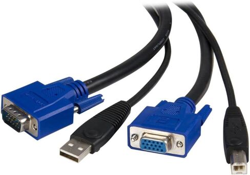 StarTech.com 10 ft 4-in-1 USB VGA KVM Cable with Audio and Microphone - VGA KVM Cable - USB KVM Cable - KVM Switch Cable (USBVGA4N1A10), Black in Kuwait