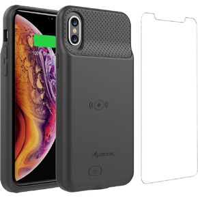 Alpatronix iPhone Xs/X Battery Case, 4200mAh Slim Portable Protective Extended Charger Cover with Wireless Charging Compatible with iPhone Xs & iPhone X (5.8 inch) BXX - (Gold) in Kuwait