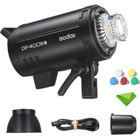 Godox DP400IIIV 400Ws Stobe Flash Studio Light GN87 0.1-1S Recycle Time, 1/2000-1/800s Flash Duration, 2.4G X System CCT 5600±200K Bowens Mount Monolight for Studio Portrait Photography (DP400III-V) in Kuwait