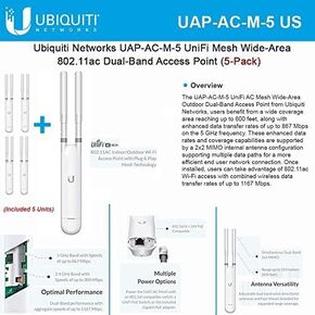 نقطة وصول ثنائية النطاق من يوبيكويتي UAP-AC-M-5 يونيفاي 802.11ac (5 قطع) in Saudi Arabia