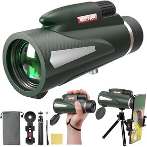 8x42 Monocular Telescope for Adults - High Powered Monoculars with Clear Low Light Vision Portable Handheld Telescope for Hiking Hunting Bird Watching Camping Travel Concerts Black