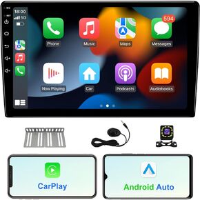 Android Car Radio for Universal Head Unit with Carplay/Android Auto with BT GPS Navigation Video Audio Multimedia Player Double Din 10 Inch Touch Screen Support WiFi SWC 4+64GB in Kuwait