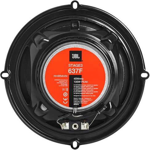 JBL Stage 3637F - 6.5" Three-way Car Audio Speaker, No Grill, Black in Saudi Arabia
