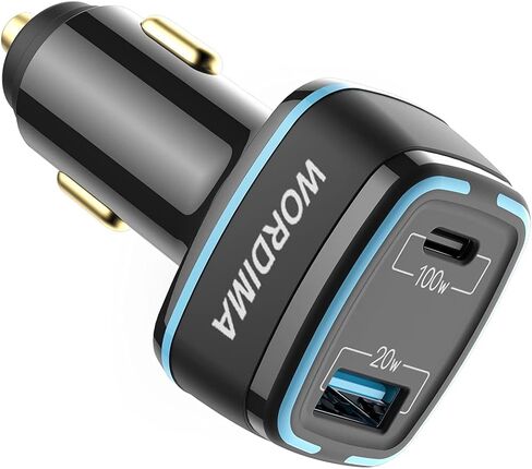 شاحن سيارة فائق السرعة 120 واط، شاحن سيارة WORDIMA PD100W شاحن سريع ثنائي المنفذ PPS PD3.0 QC5.0 SCP محول USB ولاعة السجائر متوافق مع MacBook Pro iPad iPhone Samsung Galaxy Pixel Oneplus in Kuwait