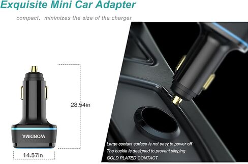 شاحن سيارة فائق السرعة 120 واط، شاحن سيارة WORDIMA PD100W شاحن سريع ثنائي المنفذ PPS PD3.0 QC5.0 SCP محول USB ولاعة السجائر متوافق مع MacBook Pro iPad iPhone Samsung Galaxy Pixel Oneplus in Kuwait
