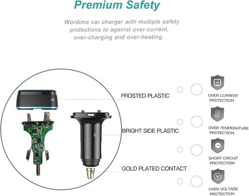 شاحن سيارة فائق السرعة 120 واط، شاحن سيارة WORDIMA PD100W شاحن سريع ثنائي المنفذ PPS PD3.0 QC5.0 SCP محول USB ولاعة السجائر متوافق مع MacBook Pro iPad iPhone Samsung Galaxy Pixel Oneplus in Kuwait