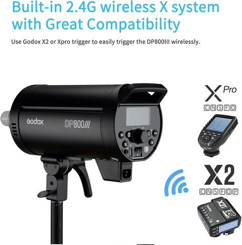 Godox DP800III Professional Studio Flash Strobe 800Ws، 1s وقت إعادة التدوير السريع 2.4G نظام X اللاسلكي 5600K GN88 Monolight مع مصباح تشكيل Bowens Mount 150W، ثبات الإخراج المتميز -110V in Saudi Arabia