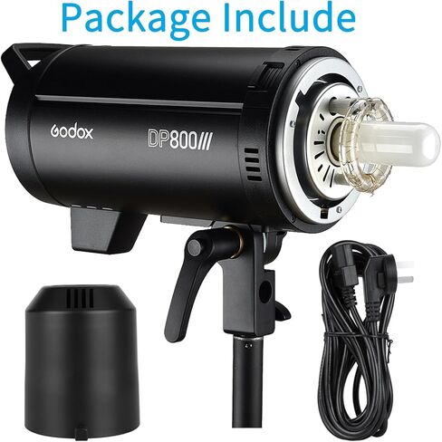 Godox DP800III Professional Studio Flash Strobe 800Ws، 1s وقت إعادة التدوير السريع 2.4G نظام X اللاسلكي 5600K GN88 Monolight مع مصباح تشكيل Bowens Mount 150W، ثبات الإخراج المتميز -110V in Saudi Arabia