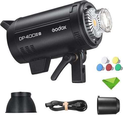 Godox DP400IIIV 400Ws Stobe Flash Studio Light GN87 0.1-1S وقت إعادة التدوير، 1/2000-1/800s مدة الفلاش، 2.4G X System CCT 5600±200K Bowens Mount Monolight للتصوير الفوتوغرافي في الاستوديو (DP400III-V) in Saudi Arabia