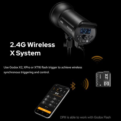 Godox DP400IIIV 400Ws Stobe Flash Studio Light GN87 0.1-1S وقت إعادة التدوير، 1/2000-1/800s مدة الفلاش، 2.4G X System CCT 5600±200K Bowens Mount Monolight للتصوير الفوتوغرافي في الاستوديو (DP400III-V) in Saudi Arabia
