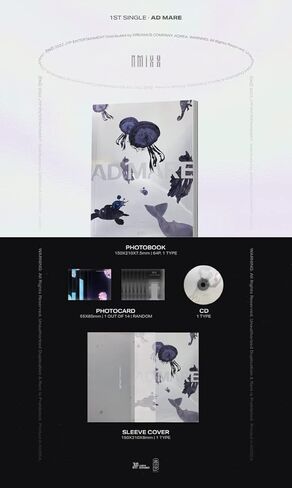 NMIXX AD MARE الإصدار الأول لألبوم واحد خفيف CD+64p PhotoBook+1p PhotoCard+تتبع Kpop مختوم in Saudi Arabia