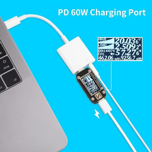 2 في 1 محول صوت رقمي USB C إلى 3.5 مم محول سماعة رأس مع 60 وات PD شحن، وصل وتشغيل محول سماعة أذن مقبس الصوت لجهاز iPad pro 2020 2021 / MacBook Air M1 / Galaxy S21 TIANSONG (أبيض) in Kuwait