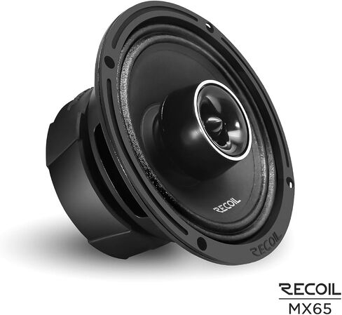 RECOIL MX65 Pair 6.5-Inch 2-Way Pro Audio Midrange Coaxial Speakers with Built-in Bullet Tweeters 560 Watts Max 280 Watts RMS 4-Ohm Water Resistant, Grills Included in Saudi Arabia