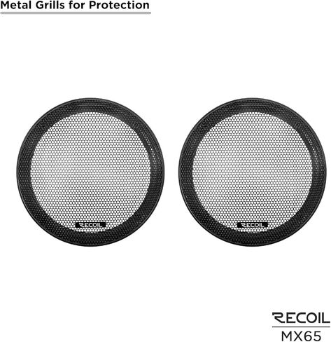 RECOIL MX65 Pair 6.5-Inch 2-Way Pro Audio Midrange Coaxial Speakers with Built-in Bullet Tweeters 560 Watts Max 280 Watts RMS 4-Ohm Water Resistant, Grills Included in Saudi Arabia