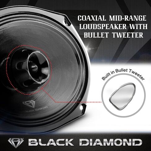 BLACK DIAMOND 6.5" 450W 4-Ohm Mid-Range Speaker with Integrated Bullet Tweeter in Saudi Arabia